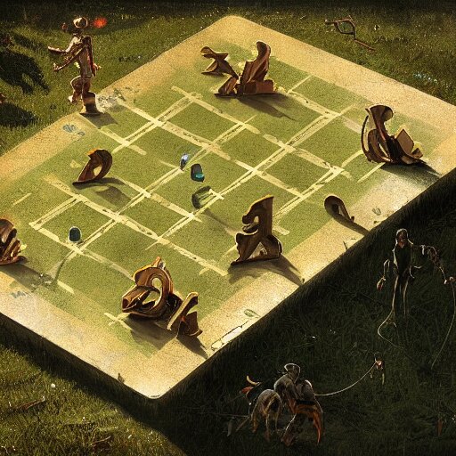 a beautiful concept art of a boardgame field for the game tic - tac - toe, noughts and crosses, xs and os, by greg rutkowski, featured on artstation 