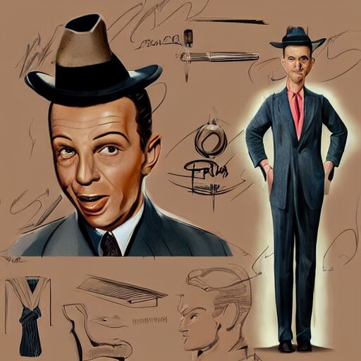 perfect composition, subdued color palette, award-winning concept art, detailed digital painting, airbrushed, low contrast: costume design for young Frank Sinatra as a poor 1950s bartender. Volumetric cinematic lighting, great attention to perfect anatomy, special attention to posing, great attention to realistic facial expression, faithful cinematic color scheme, perfectly coherent. In the style of: Greg Rutkowski, Francis Bacon, Syd Mead, Norman Rockwell, Beksinski, Edward Hopper, James Gilleard, Ilya Kuyshinov, WLOP, Stanley Artgerm, Takato Yamamoto, and James Jean.