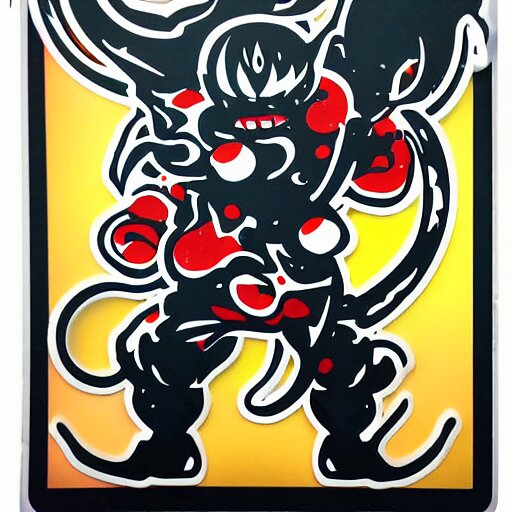 die cut sticker, gomu gomu no gatling, splatter paint 