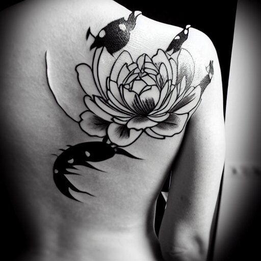 black and white koi fish drawings flowers