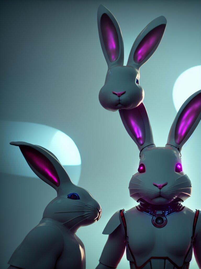 Lexica film still of a mechanical bunny in a marvel movie, science