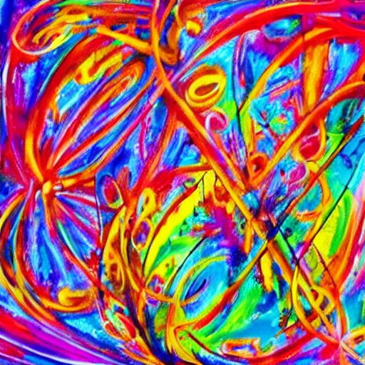 abstract number 7 6 intricate expressive colorful 