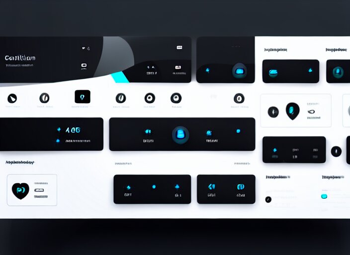 a futuristic interface ui hud, 8 k, horizontal, sleek black and white 