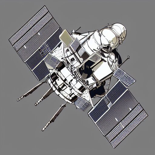 detailed spacecraft in the style of chris bjerre 