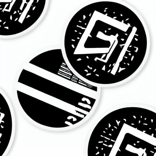 black on white graphic design single sticker in style of david rudnick, eric hu, guccimaze, acid, y 2 k, 4 k sharpening, 