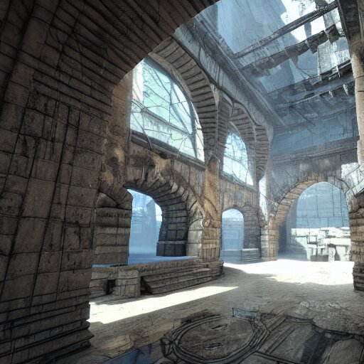 architecture from quake, lovecraftian, liminal space, unreal engine 5, hyper detailed, hyper realistic 