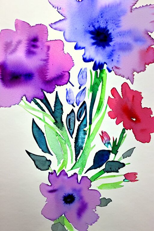 loose watercolor flowers by prafull sawant and michał jasiewicz and eudes correia 