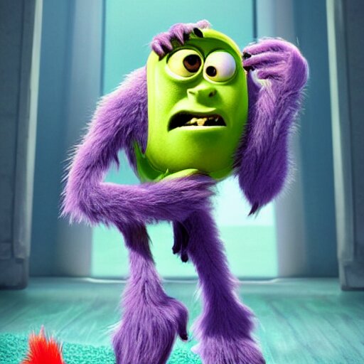 Justin Sun as a monster in Monsters Inc by Pixar