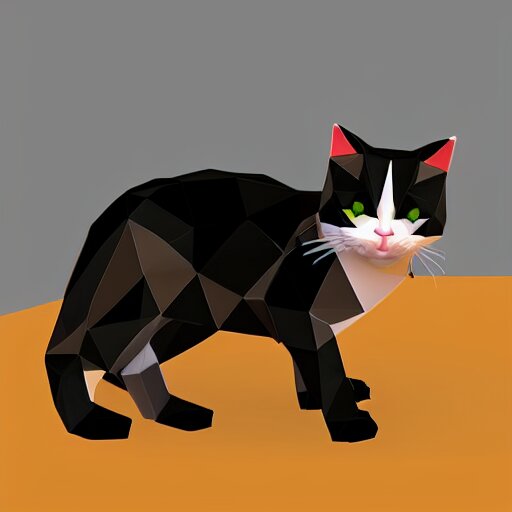 a low poly model of a cat