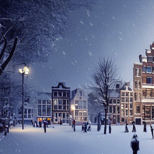 snow globe of amsterdam, artstation, photorealism 