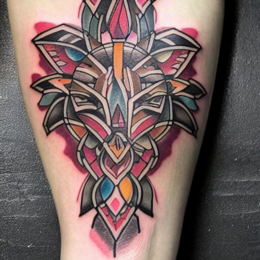 a photo off a full body tattoo in the style of neo tribal 