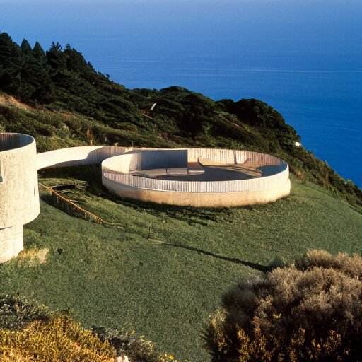 castle designed by renzo piano overlooking big sur. landscape design by andre le notre. fujinon premista 1 9 - 4 5 mm t 2. 9. portra 8 0 0. w 1 0 8 8 