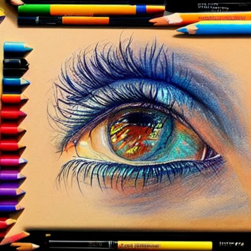  Colored pencil art on paper, Drui, highly detailed, artstation, Caran d'Ache Luminance