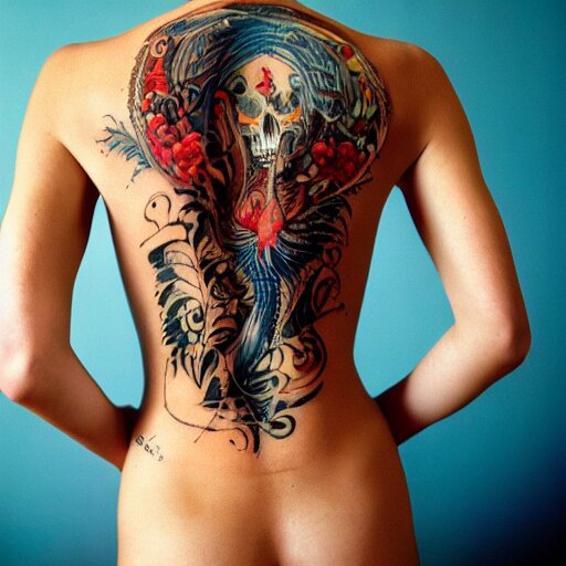 a back tattoo, good morning, by annie leibovitz and steve mccurry, natural light canon eos c 3 0 0, ƒ 1. 8, 3 5 mm, 8 k, medium - format print 