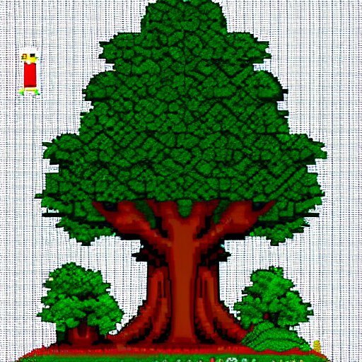 pixel art redwoods, nintendo style 