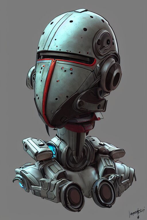 
robot ninja mask helmet bot borderland that looks like it is from Borderlands and by Feng Zhu and Loish and Laurie Greasley, Victo Ngai, Andreas Rocha, John Harris global illumination ray tracing hdr
