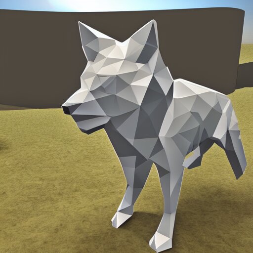 Low poly wolf