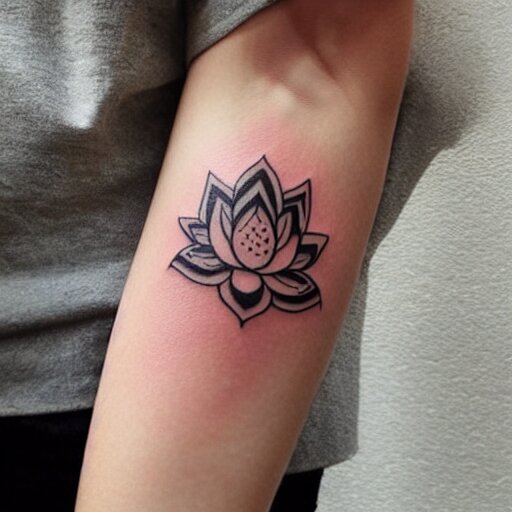 minimalistic lotus flower tattoo 