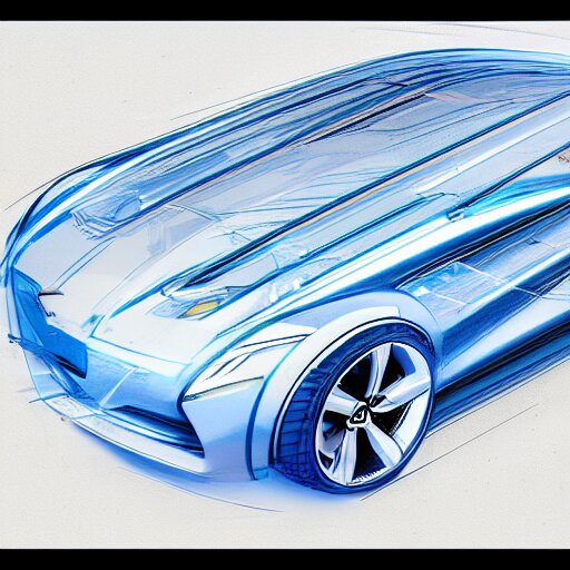blueprint for an advanced car, concept art, digital sketch, 4 k, hd 