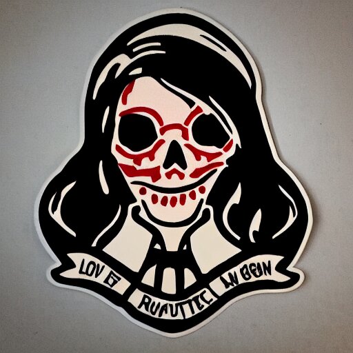 die cut sticker, molotov throwing revolutionary anarchist girl 