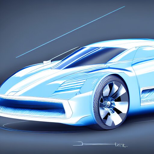 blueprint for an advanced car, concept art, digital sketch, 4 k, hd 