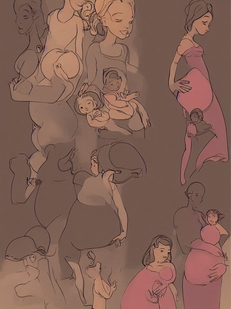 pregnancy by disney concept artists, blunt borders, golden ratio 