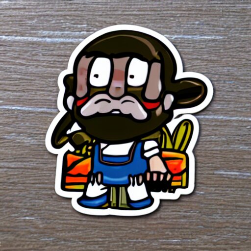 cute sticker of baba videogame 