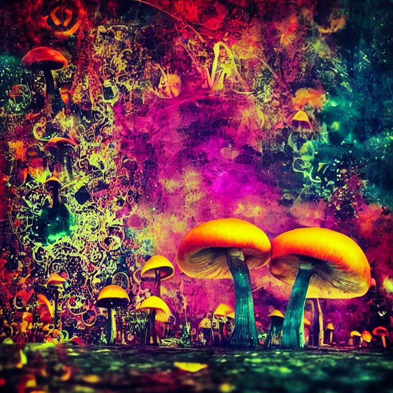 double exposure of dally life, symbols of live, explosion, cyber mushroom city, love is the most relevant theme, love is infinity, love is begin of all, 8 k resolution, artistic mode, artistic, trending on instagram, long exposure, love art, serious, fantasy and dreams vibes, mushrooms style and macro style, colorful picture 