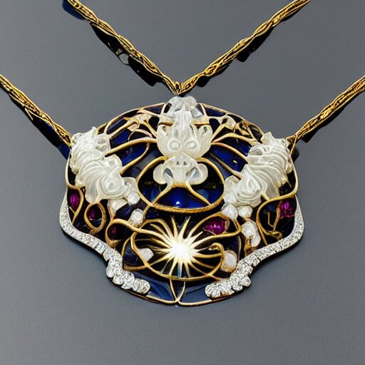 complicated artnouveau lalique necklace 