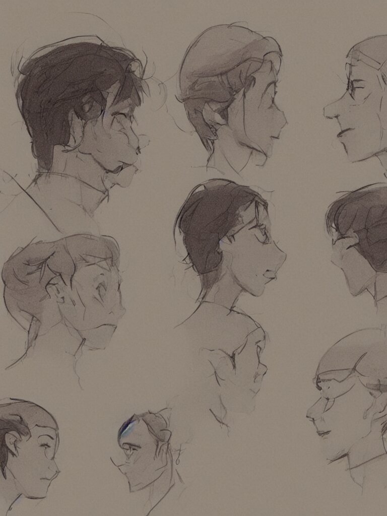 face profile by disney concept artists, blunt borders, rule of thirds 