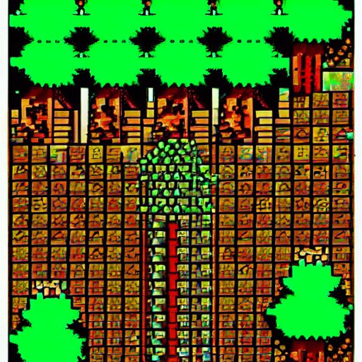 pixel art redwoods, nintendo style 