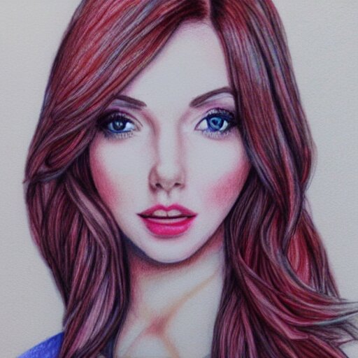 amouranth colour pencil art 