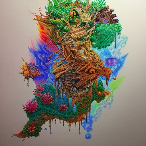  Colored pencil art on paper, Terraria, hyper detailed, artstation, MasterPiece, Award-Winning, Caran d'Ache Luminance