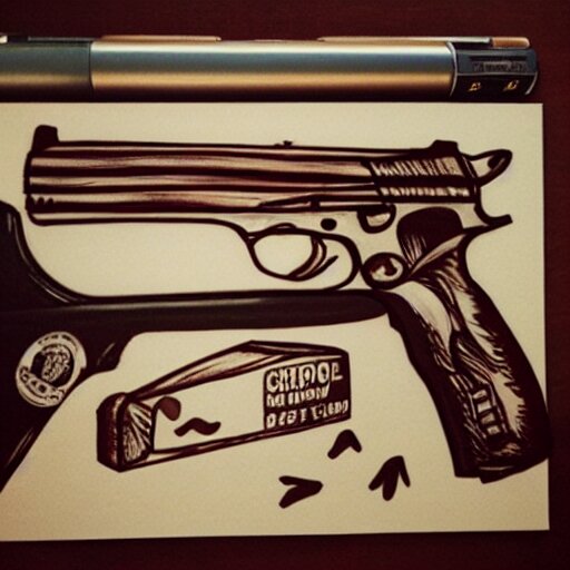 chipotle themed gun drawing