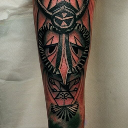 tattoo of zelda windfish tribal realistic 