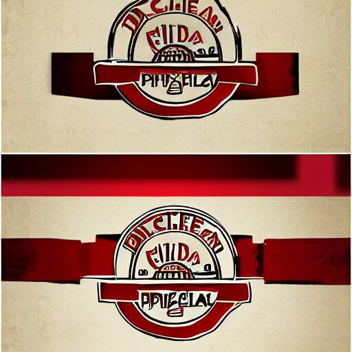 da michele logo for a pizzeria, 2 d, illustration 