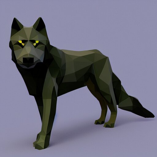 Low poly wolf