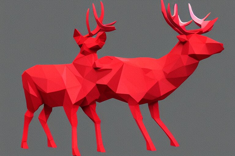 lowpoly art of red deer 