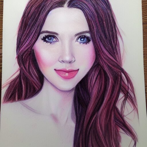 amouranth colour pencil art 