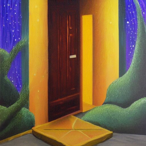 a doorway to another universe, oil painting 