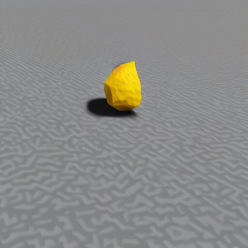 a render of a low polygon lemon, unreal engine 