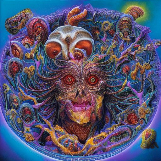 hypercomplex image of fractal nightmare mercury maggots fill the brain phantoms of misery plastic head jigsaw puzzle god of chaos rains down, dramatic, action horror by alex grey, lisa frank, ayami, kojima, amano, karol bak, greg hildebrandt, mark brooks, beksinski, takato yamamoto, masterpiece, 8 k, hires 