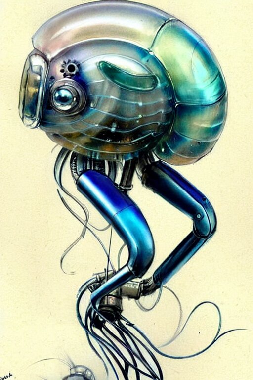 ( ( ( ( ( 1 9 5 0 s retro future robot android aluminum jelly fish. muted colors. ) ) ) ) ) by jean - baptiste monge!!!!!!!!!!!!!!!!!!!!!!!!!!!!!! 