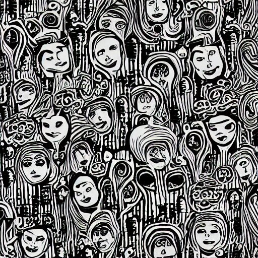 outline of faces, wallpaper 