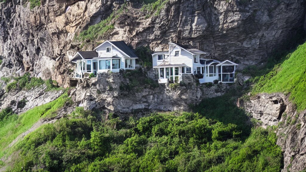 house built on the side of a cliff, award winning photo