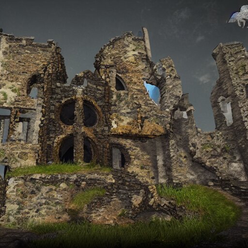 Old ruins of a castle, Fantasy apocalypse environment, digital art, unreal engine 5, 4k