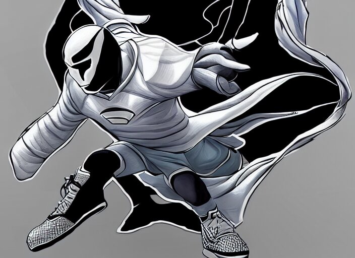 basketball sneakers concept of moon knight, trending on artstation, smooth, sharp focus 