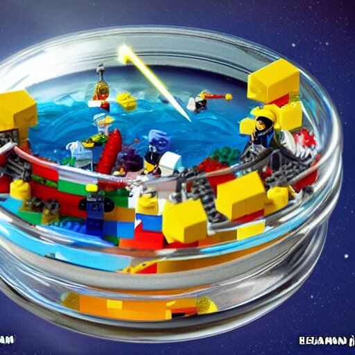 lego tsunami in a jar, hyper realistic, mega details, 