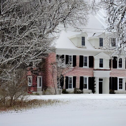 winter colonial house, 