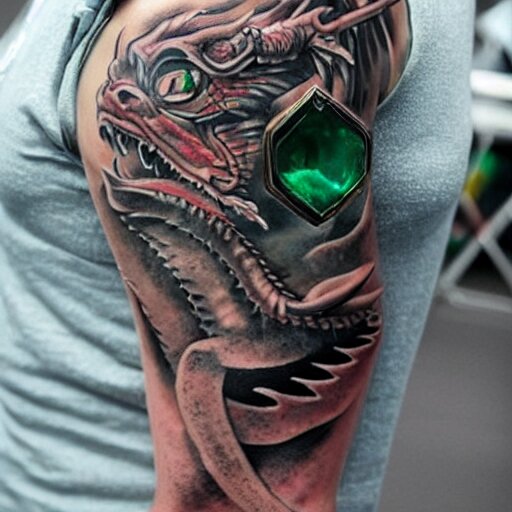 Lexica - Dragon tattoo around arm